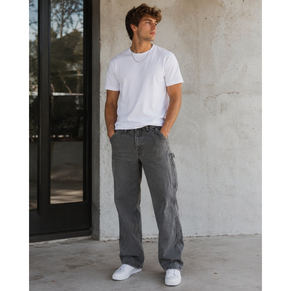American Eagle Pants Mens 32x25 Grey Carpenter Workwear Streetwear Gorpcore